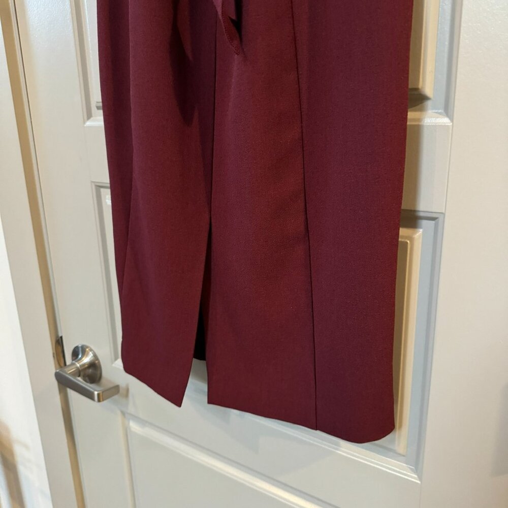 ELIZA J | Maroon Sheath Work Dress Tie Waist Size 2 - Picture 5 of 10